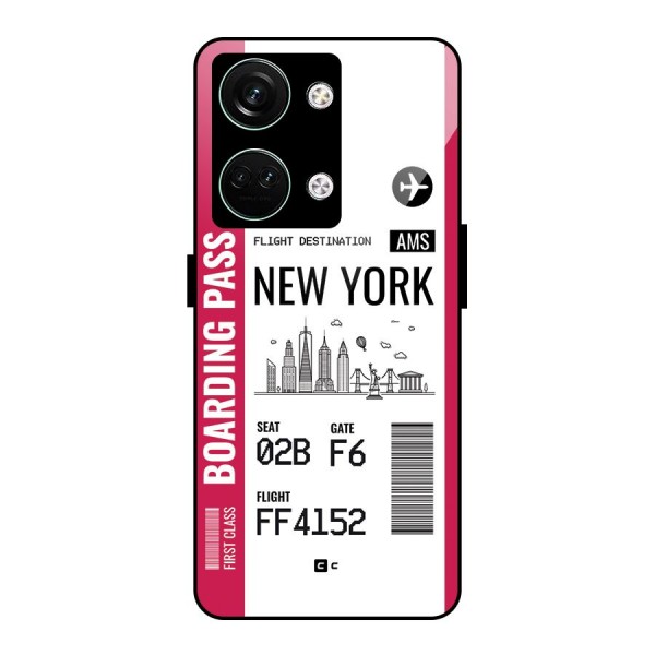 New York Boarding Pass Glass Back Case for Oneplus Nord 3