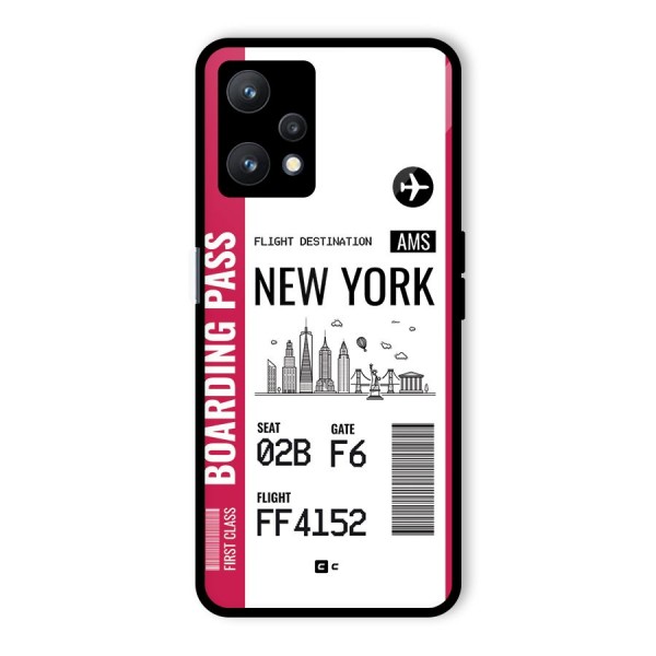 New York Boarding Pass Glass Back Case for Realme 9 Pro 5G