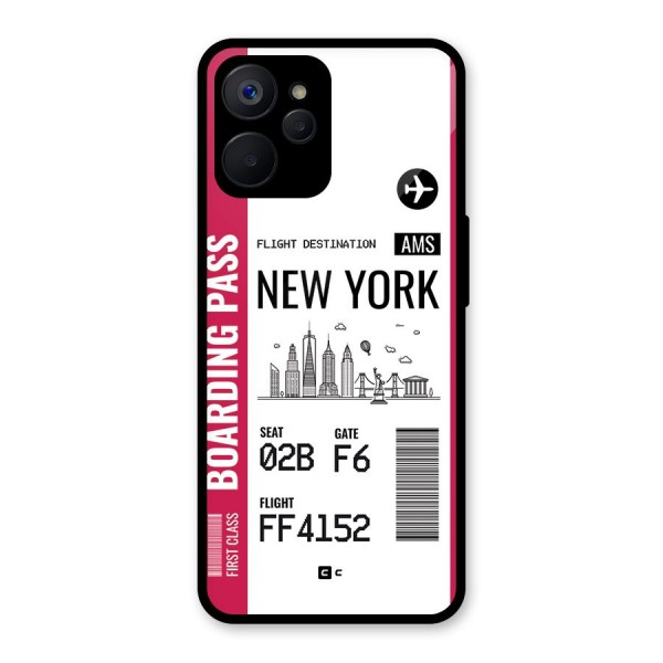 New York Boarding Pass Glass Back Case for Realme 9i 5G
