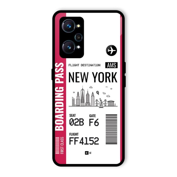 New York Boarding Pass Glass Back Case for Realme GT 2