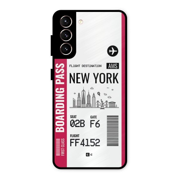 New York Boarding Pass Metal Back Case for Galaxy S21 5G