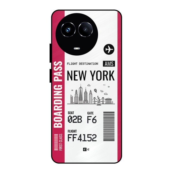 New York Boarding Pass Metal Back Case for Realme 11 5G