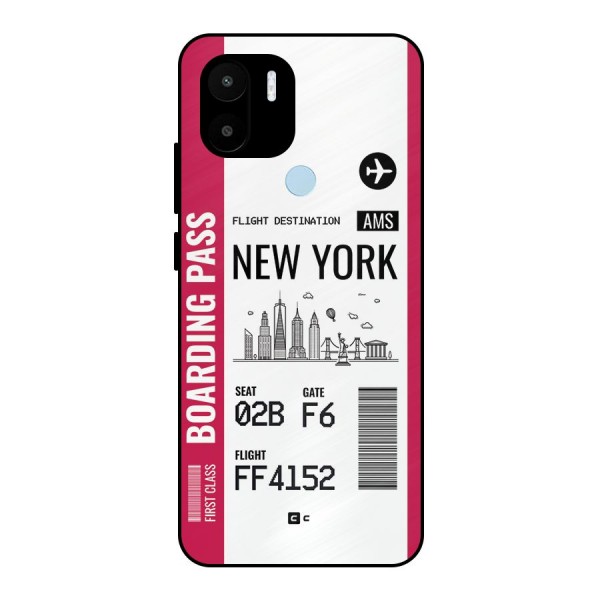 New York Boarding Pass Metal Back Case for Redmi A1 Plus
