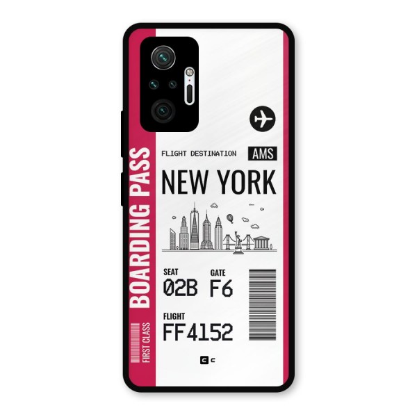 New York Boarding Pass Metal Back Case for Redmi Note 10 Pro