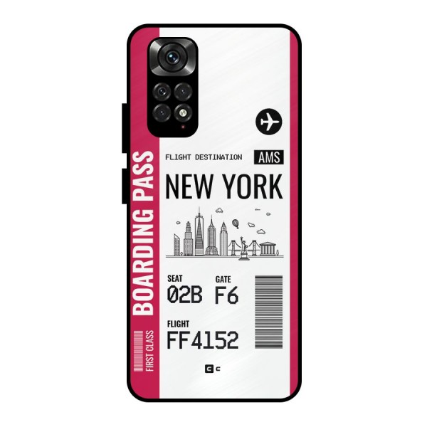 New York Boarding Pass Metal Back Case for Redmi Note 11 Pro