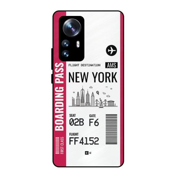 New York Boarding Pass Metal Back Case for Xiaomi 12 Pro