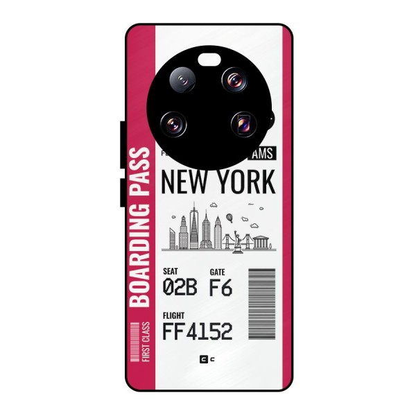 New York Boarding Pass Metal Back Case for Xiaomi 13 Ultra
