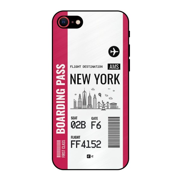 New York Boarding Pass Metal Back Case for iPhone 8
