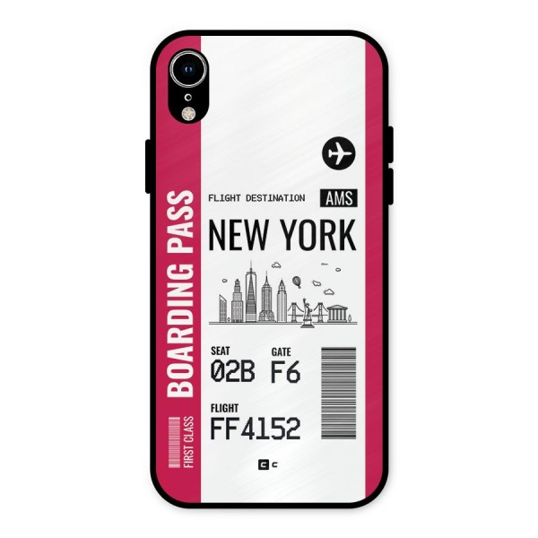 New York Boarding Pass Metal Back Case for iPhone XR