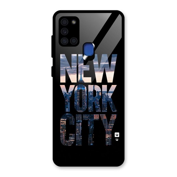 New York City Glass Back Case for Galaxy A21s