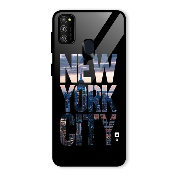 New York City Glass Back Case for Galaxy M21