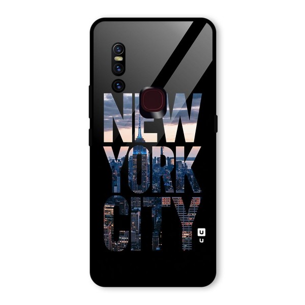 New York City Glass Back Case for Vivo V15