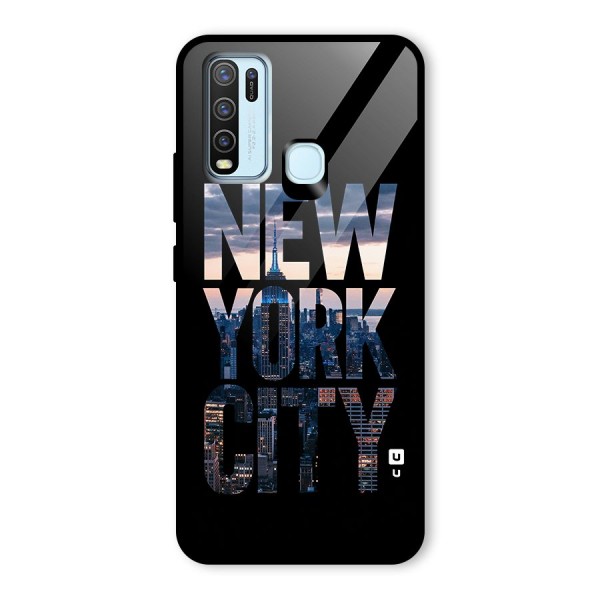 New York City Glass Back Case for Vivo Y30