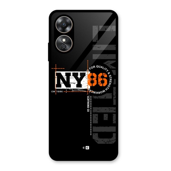 New York Limited Glass Back Case for Oppo A17