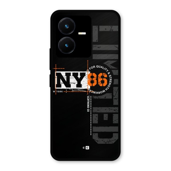 New York Limited Metal Back Case for Vivo Y22s