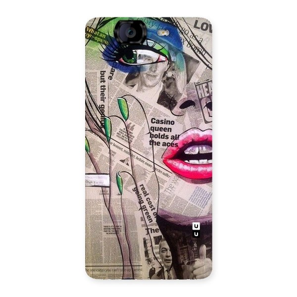 Newspaper Girl Art Back Case for Canvas Knight A350