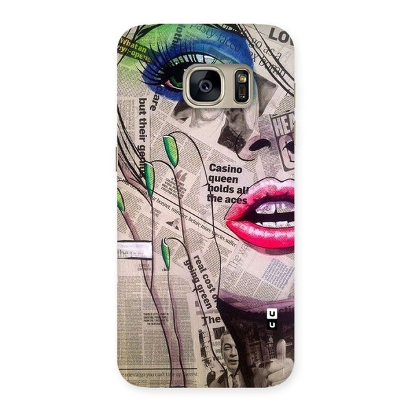 Newspaper Girl Art Back Case for Galaxy S7