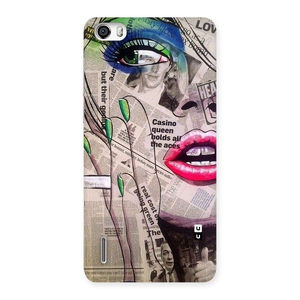 Newspaper Girl Art Back Case for Honor 6