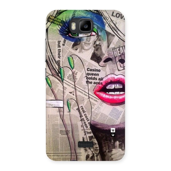 Newspaper Girl Art Back Case for Honor Bee