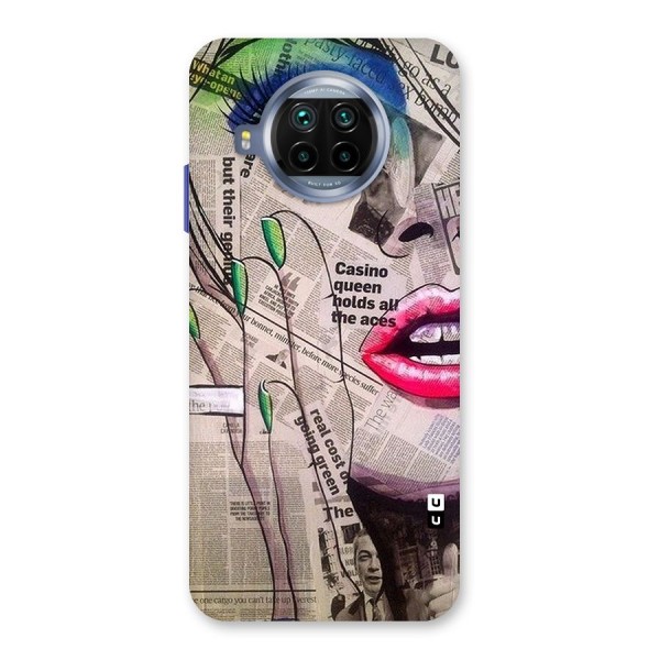 Newspaper Girl Art Glass Back Case for Mi 10i