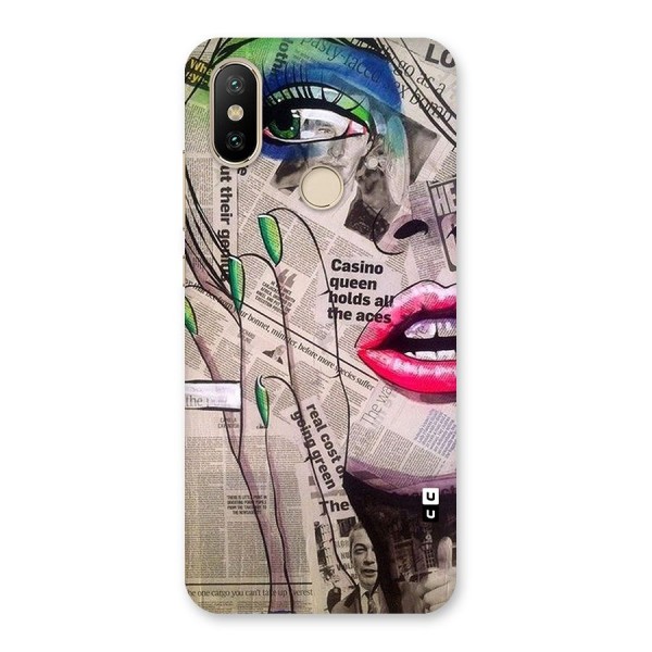 Newspaper Girl Art Back Case for Mi A2