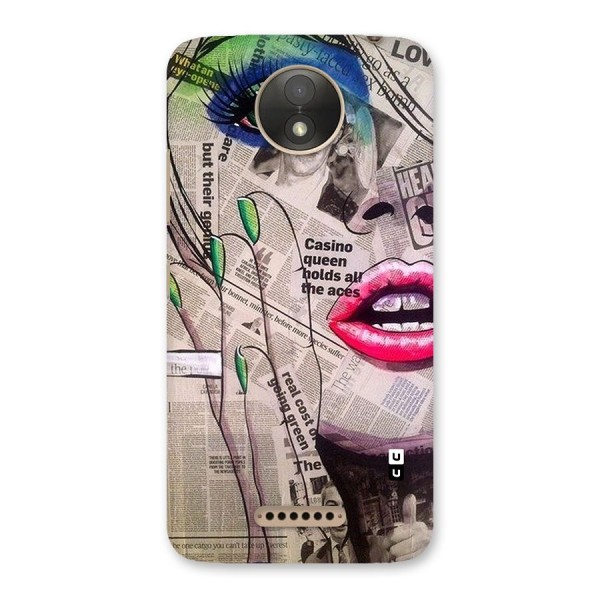 Newspaper Girl Art Back Case for Moto C Plus