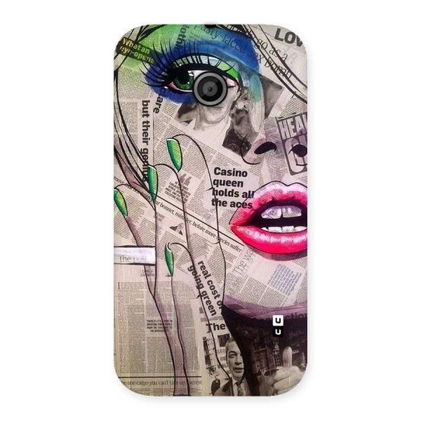 Newspaper Girl Art Back Case for Moto E