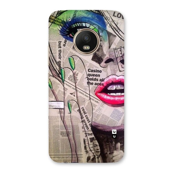 Newspaper Girl Art Back Case for Moto G5 Plus