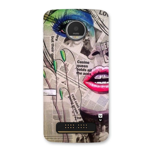 Newspaper Girl Art Back Case for Moto Z Play