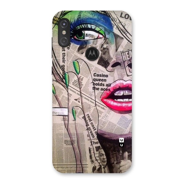 Newspaper Girl Art Back Case for Motorola One Power