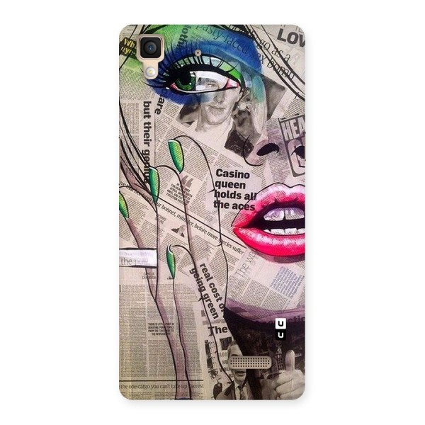 Newspaper Girl Art Back Case for Oppo R7