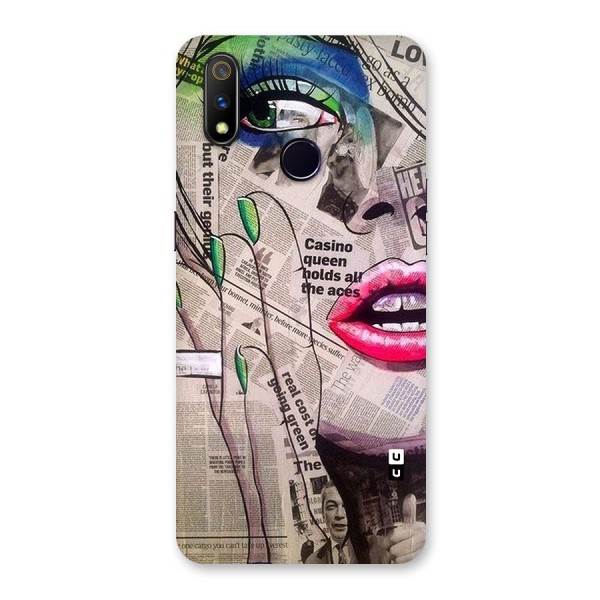 Newspaper Girl Art Back Case for Realme 3 Pro