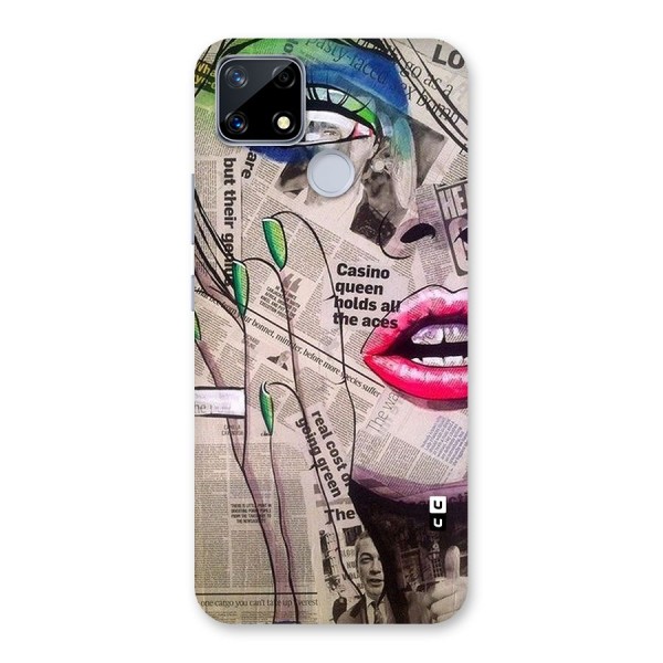 Newspaper Girl Art Glass Back Case for Realme Narzo 20