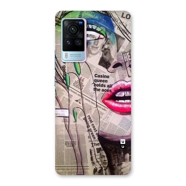 Newspaper Girl Art Glass Back Case for Vivo X60 Pro