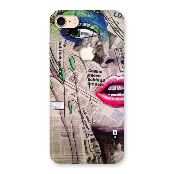 Newspaper Girl Art Back Case for iPhone 7 Apple Cut