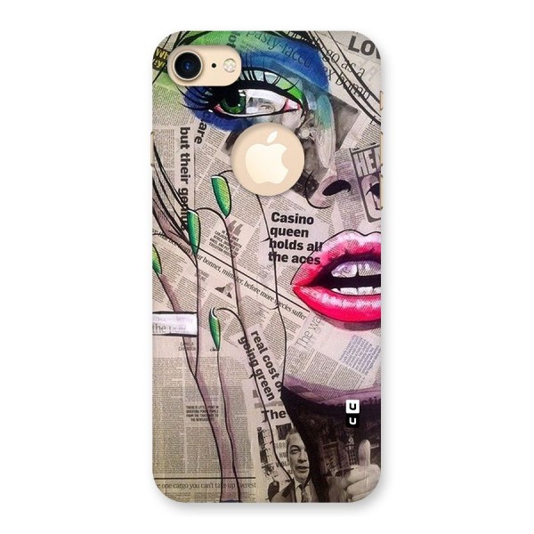 Newspaper Girl Art Back Case for iPhone 8 Logo Cut