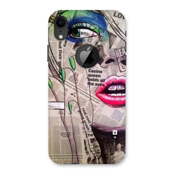 Newspaper Girl Art Back Case for iPhone XR Logo Cut