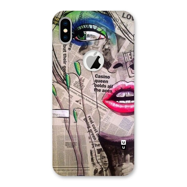 Newspaper Girl Art Back Case for iPhone XS Logo Cut