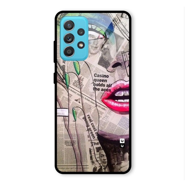 Newspaper Girl Art Glass Back Case for Galaxy A52s 5G