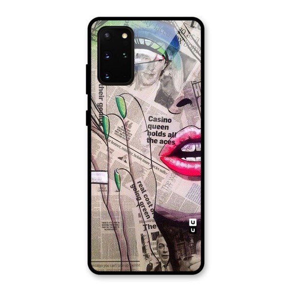 Newspaper Girl Art Glass Back Case for Galaxy S20 Plus