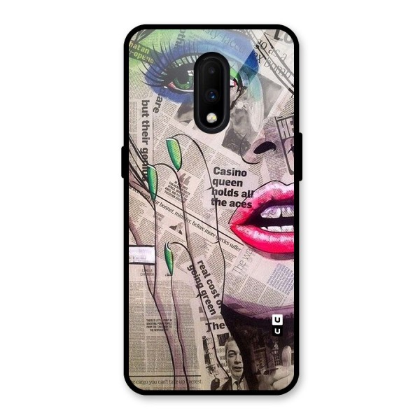 Newspaper Girl Art Glass Back Case for OnePlus 7