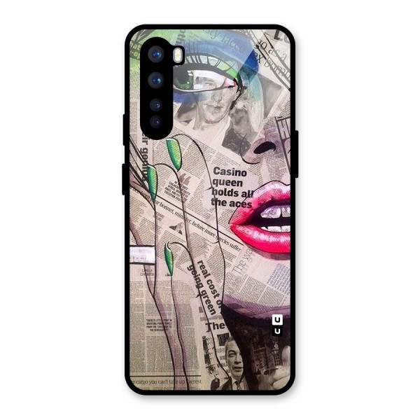 Newspaper Girl Art Glass Back Case for OnePlus Nord