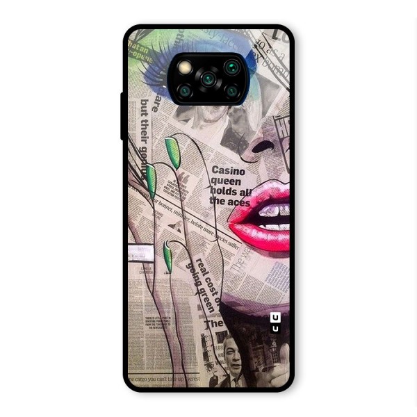 Newspaper Girl Art Glass Back Case for Poco X3 Pro