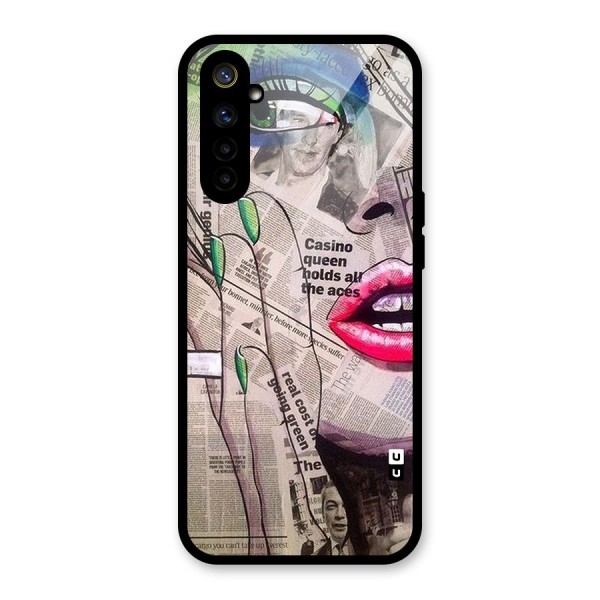 Newspaper Girl Art Glass Back Case for Realme 6