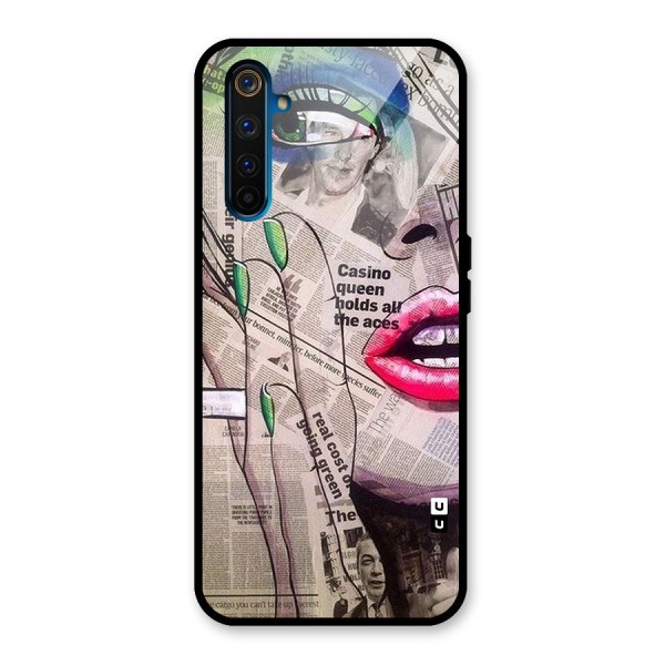 Newspaper Girl Art Glass Back Case for Realme 6 Pro