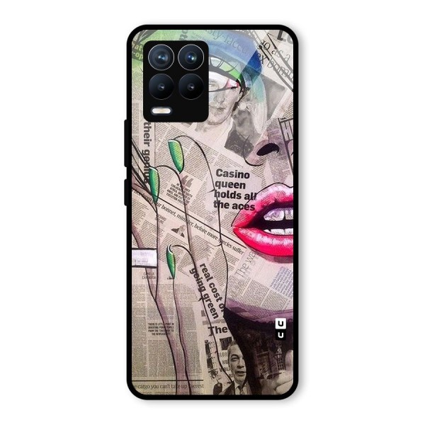 Newspaper Girl Art Glass Back Case for Realme 8