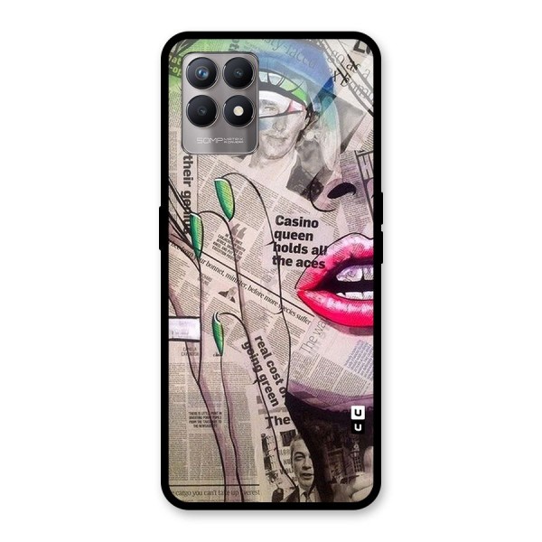 Newspaper Girl Art Glass Back Case for Realme 8i