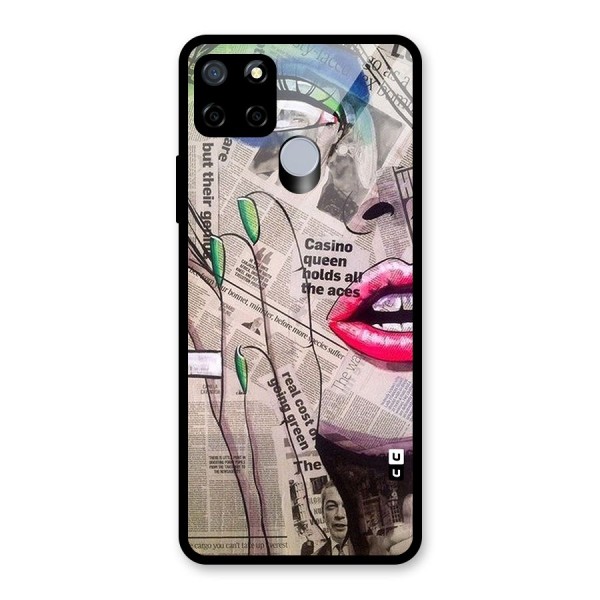 Newspaper Girl Art Glass Back Case for Realme C12