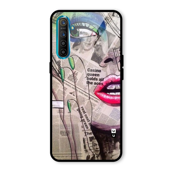 Newspaper Girl Art Glass Back Case for Realme XT