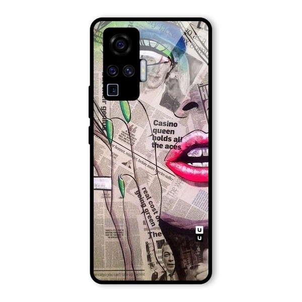 Newspaper Girl Art Glass Back Case for Vivo X50 Pro